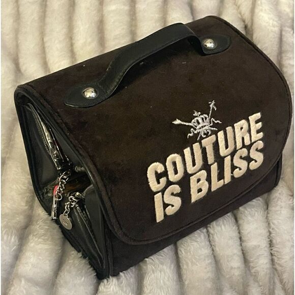 Og Vintage Juicy Couture Velour Velvet Makeup CosmeticCase Bag Pouch RollJewelry - Picture 1 of 12